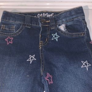 3T toddler colorful star denim jeans every day dark blue baby, super stretch